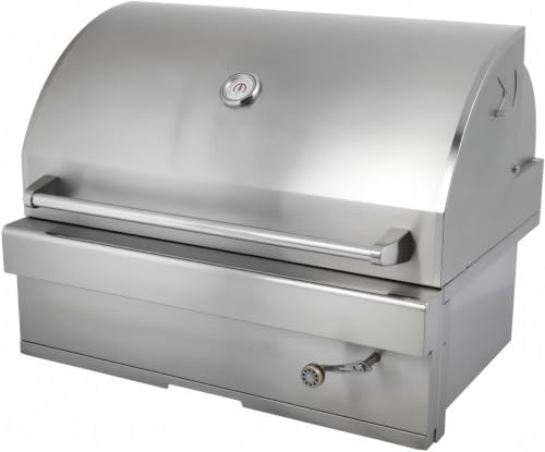 Turbo Charcoal 32 Inch Built-In Stainless Steel BBQ Grill with Charcoal Tray - Image 2