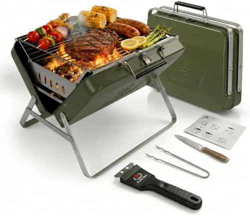 Ranger Plus Portable Charcoal Grill, Large Folding Camping BBQ by Unknown