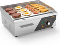 Bonnlo 18 Inch1500W Commercial Griddle with Stainless Steel Countertop, Flat Griddle, 122-572℉ Adjustable Temp Control of Electric Flat Top Grill for Cheese 、Steak and Egg, Home & Restaurant Use by Bonnlo