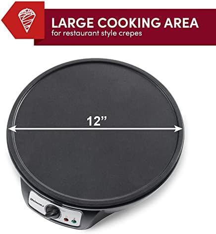 Maxi-Matic 12" Electric Crepe Maker & Griddle, Nonstick, Black - Image 7