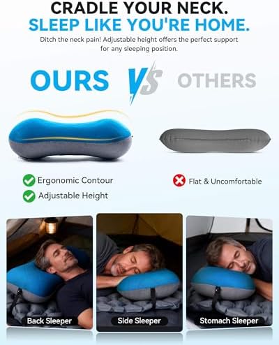 Hikenture Camping Pillow with Removable Cover, Ultralight Inflatable Pillow - Image 3