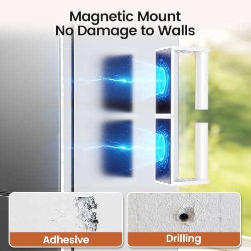 Magnetic Paper Towel Holder, Adjustable No-Drill Paper Towel Holder, White - Image 5