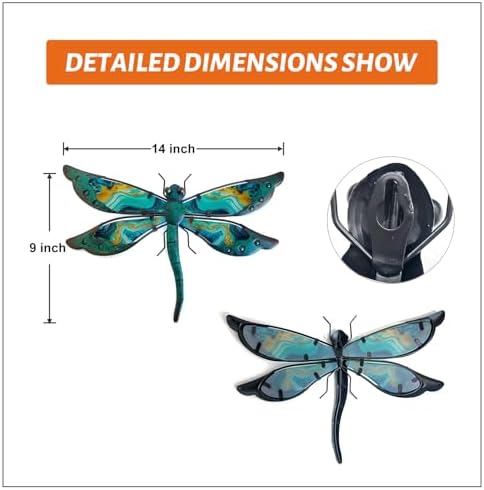 LIFFY Metal Dragonfly Wall Decor Set of 2 for Outdoor Garden & Home - Image 6