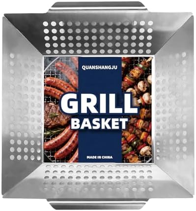 3 Pack Stainless Steel Vegetable Grill Baskets with Handles - Image 3
