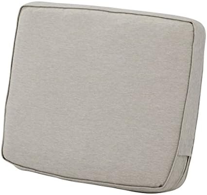Classic Accessories Montlake Water-Resistant 21 x 20 x 4 Inch Patio Lounge Back Cushion, Heather Grey, Outdoor Loveseat Cushions by ClassicAccessories