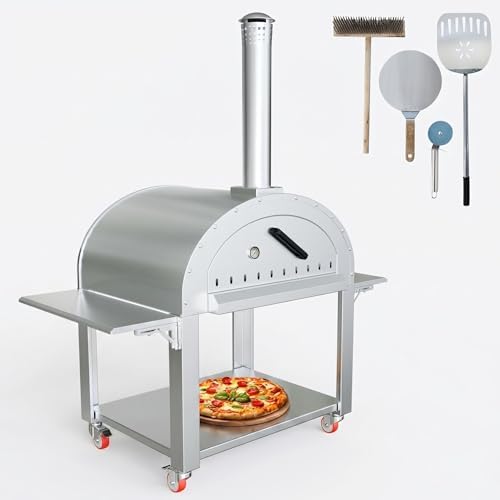 Garvee 44" Outdoor Wood‑Fired Pizza Oven,Stainless Steel Grill Oven by Garvee