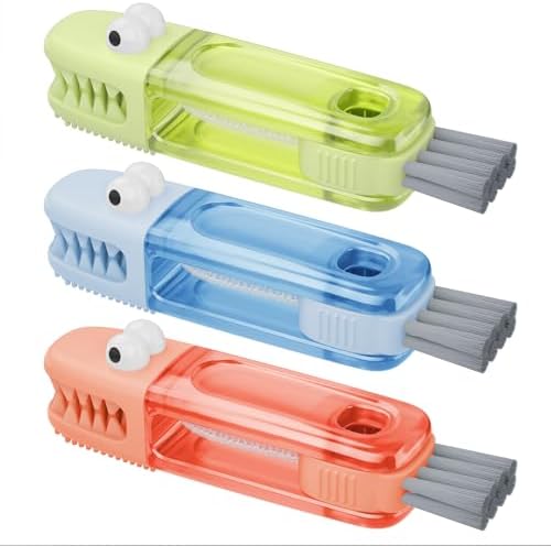 3 in 1 Cup Lid Gap Cleaning Brush Set, Multifunctional Bottle Cleaning Brush, Silicone Cup Lid Gap Cleaner, Home Kitchen Crevice Cleaning Tools (Multicolored) by Nodirz