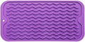 MicoYang Silicone Dish Drying Mat for Multiple Usage,Easy clean,Eco-friendly,Heat-resistant Silicone Mat for Kitchen Counter or Sink,Refrigerator or Drawer Liner Purple S 12 inches x 6 inches by MicoYang