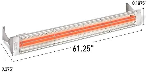 Infratech WD-6024 BL Stainless Steel Fixture Dual Element Electric Patio Heater 61.25" Long, 6000 Watt, 240 Volts, Black Finish - Image 3