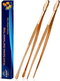 JETKONG 2 Pcs 16-Inch Extra-Large Kitchen Tweezers and Tongs - Giant Stainless Steel Food Tweezers - Rose Gold by JETKONG