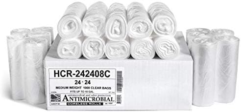 Aluf Plastics 7-10 Gal Clear Trash Bags, 8 Micron (EQ.), 24" x 24" (1000 Pk) by AlufPlastics