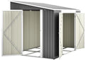 Thanaddo 6x8FT Lean to Shed Metal Outdoor Storage Sheds with Floor Frame,Large Tool&Lawn Mower Shed with Two Lockable Doors for Garden Backyard Patio Storage,Outside Waterproof Storage Shed by Thanaddo