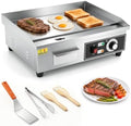 IRONWALLS Commercial Electric Griddle 22”, 3000W Electric Flat Top Griddle Grill Indoor, 122~572℉ Adjustable Temperature Control, Non-stick Stainless Steel Grill for Restaurant, Fits for 20-Amp Outlet by IRONWALLS
