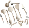 Gibson Home 20-Piece Kitchen Gadget & Tool Set – Nylon Cooking Utensils Spatulas, Ladle, Skimmer, Serving Spoons, Measuring Cups & Spoons, Can Opener, Peeler, Ice Cream Scoop & More by GibsonHomewares