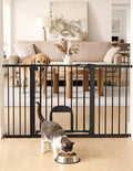 Babelio Extra Wide Dog Gate with Small Cat Door, CatPrivilege III, 29-55" by BABELIO