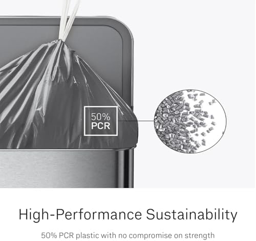 simplehuman Code H 100 Count Odorsorb® Custom Fit Liners, Drawstring Odor Absorbing Trash Bags, One-by-One Mess-Free Dispense, Extra Thick & Double Seamed, 50% PCR Plastic, 30-35 Liter / 8-9 Gallon - Image 5
