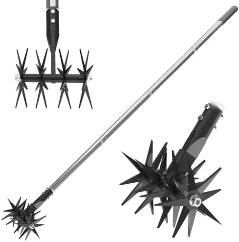 66in Rotary Cultivator Garden Tool with Tempered Spring Steel Tines by CKLT