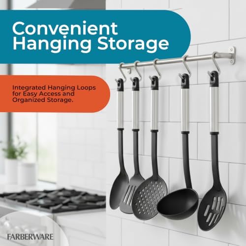 Farberware – Stainless Steel Kitchen Tool Set – Black, Set of 5 - Image 7