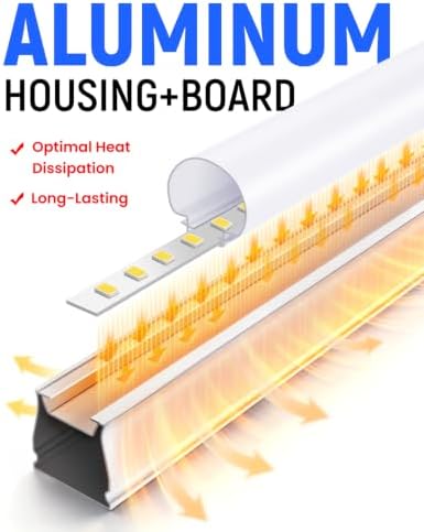 T5 LED Shop Lights 4FT, 20W 2300lm 5000K, Cabinet and Garage Light 6 Pack - Image 2