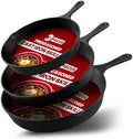 Utopia Kitchen Cast Iron Skillet Set 3 Piece 6 8 10 Inch PFAS-Free Black by UTOPIAKITCHEN