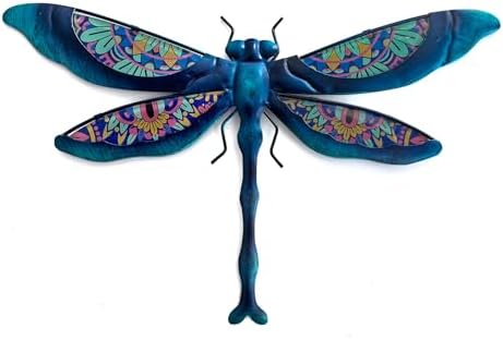 LIFFY Metal Dragonfly Wall Decor Handmade - Outdoor Metal Wall Art Decor for Patio Garden Fence Living Room, Bedroom, Dragonfly Gifts by LiffyArt