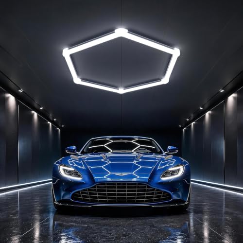 HYPERLITE Gen II Hexagon Garage Lights: 42W 4200LM 1 Grids DIY Hexagon Led Light, 6500K Ultra Bright Honeycomb Hex Lights, Easy Install, Durable Design for Garage, Shop, Basement, Barber, Homegym by HYPERLITE