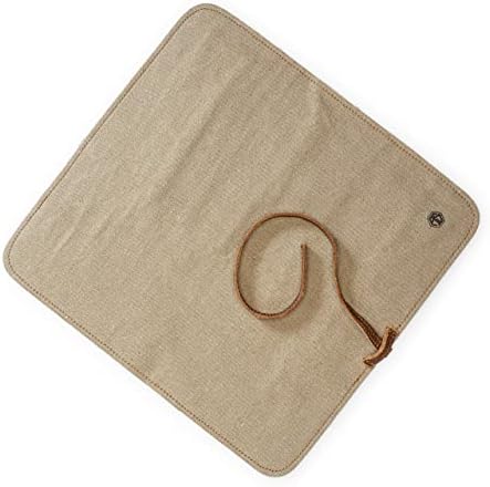Angus Stoke Knife Bag made of durable Canvas & genuine buffalo Leather - Chef's Knife Roll Case for Cooking, Camping & BBQ - Knives storage Neil (Beige) - Image 4
