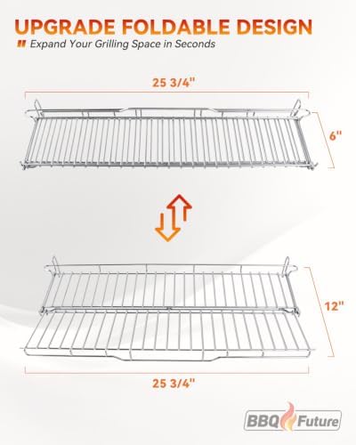 66044 Foldable Warming Rack for Weber GS4 Genesis II 300 Series Grills - Image 2