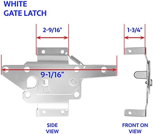 Jake Sales Vinyl Gate Latch White (for Vinyl, Wood, PVC etc Fencing) Fence Gate Latch w/Mounting Hardware - Gate Latches Have a 90 Degree Bracket Resulting in a Positive Latch to Gate Connection - Image 3