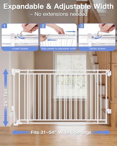 Baby Gate for Doorways&Top/Bottom of Stairs, 31-54"W Heavy Duty Dog Gate - Image 5