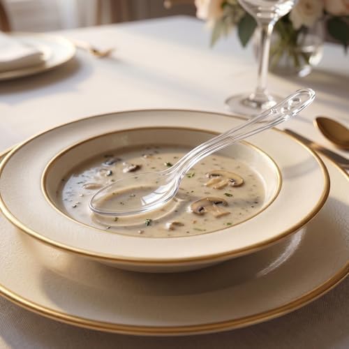SACATR 360 Count Clear Plastic Silverware Heavy Duty -180 Forks, 180 Spoons - Image 5