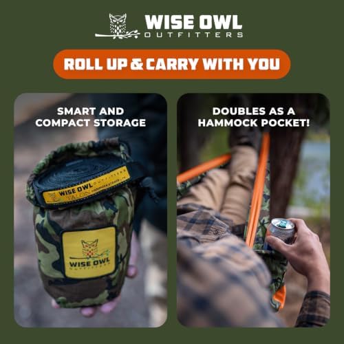 Wise Owl Outfitters Camping Hammock – 400lbs Portable Hammock with Tree Straps - Travel, Backpacking, Hiking, Outdoors Camping Gear - Single - Image 6