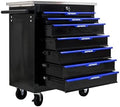 7-Drawer Heavy-Duty Rolling Steel Tool Cart with Handle&Wheels, Metal Storage Organizer Cabinet, Tool Chest for Efficient Tool Storage in Garage, Warehouse, Workshop, Repair Shop, Blue by Unknown