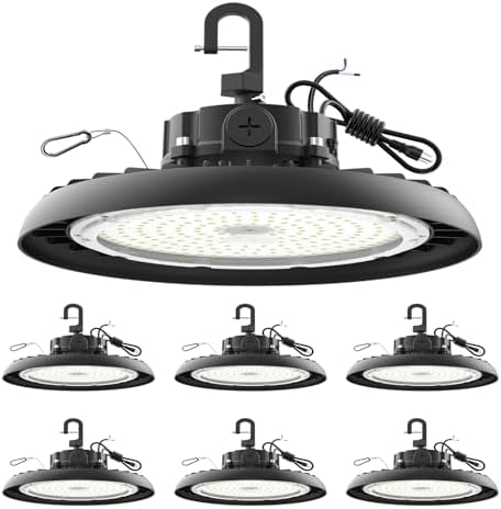AIKVSXER 180W UFO High Bay Light 32400LM 6000K, 1-10V Dimmable Shop Lights by AIKVSXER