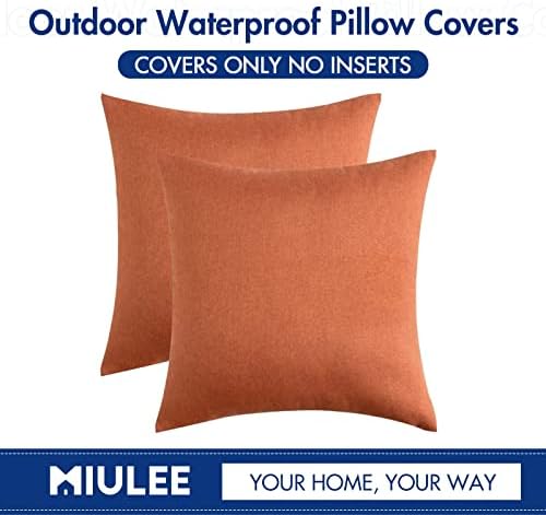 MIULEE Decorative Outdoor Pillow Covers Fall Euro 26x26 Orange - Image 6