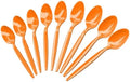 Orange Plastic Spoons (24 Pack) - Durable Disposable Tableware Flatware Cutlery Utensils Set for Fall, Thanksgiving, Halloween, Birthday, Picnic, Catering & Theme Party Event Supplies, Blue Orchards by BlueOrchards