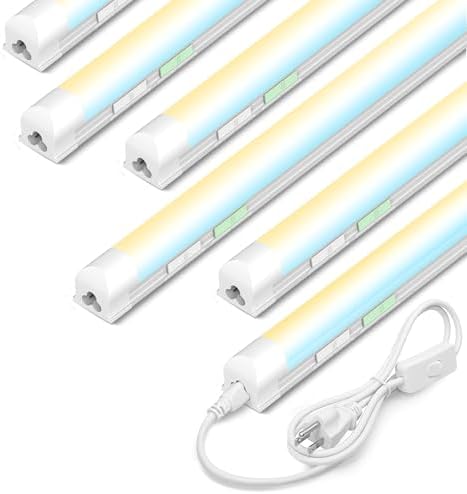 6 Pack LED Shop Lights 4FT,30W 4500LM,6CCT Tunable,Plug-in Garage Light by Zi-Zohnson