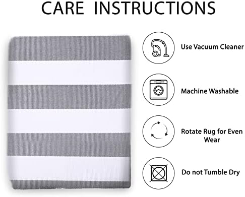 IOHOUZE Grey White Striped Rug -3X5 Front Door Mats Outdoor,Washable Rug for Front Porch Decor,Spring Summer Welcome Mats Outdoor Indoor, Doormat for Farmhouse/Entryway/Home Entrance - Image 5