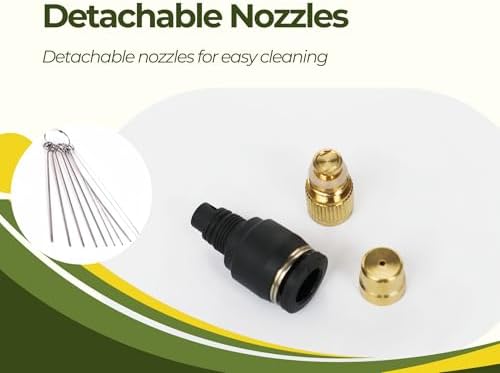 10pk Brass Misting Nozzles Tee 8 inch 360 Degree Adjustable Copper Sprayer, Compatible with1/4 trubing Hose Watering Plant Drip Irrigation Pneumatic Fittings Connection for Watering Garden(10pk) - Image 6