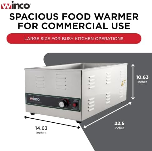 Winco Full Size Stainless Steel Electric Food Pan Warmer - Image 5