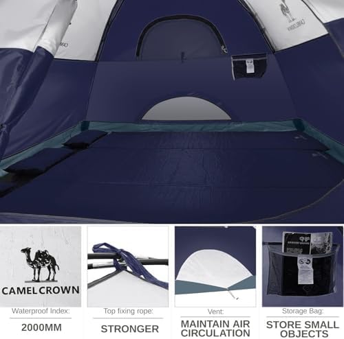 CAMEL CROWN Tents for Camping 2/3/4/5 Person Camping Dome Tent, Waterproof,Spacious, Lightweight Portable Backpacking Tent for Outdoor Camping/Hiking - Image 4