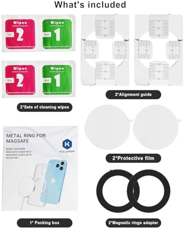KALAPOP for Magsafe Magnetic Ring,2 Pack- Compatibile with MagSafe Accessories/Charger/Mount/Wallet/Case/Kindle for iPhone 17/Air/16/15/14/13/12/11, Pixel 9, Samsung Galaxy Z Fold/Z Flip/S - Image 7