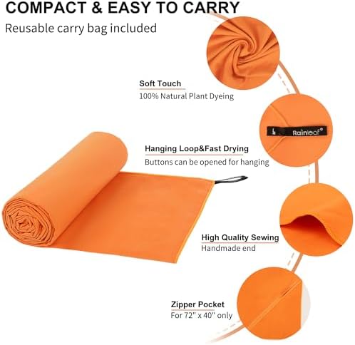 Rainleaf Microfiber Towel Quick Dry Camping & Travel & Gym Towel. Compact - Image 3