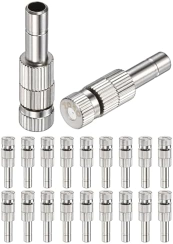 M METERXITY 20-Pack Brass Misting Nozzles, 0.028"/0.7mm Orifice Mister Replacement Heads with Filter Mesh for Cooling System/Landscaping/Humidification, 6mm Low-Pressure Fog Sprayer Nozzle by MMETERXITY