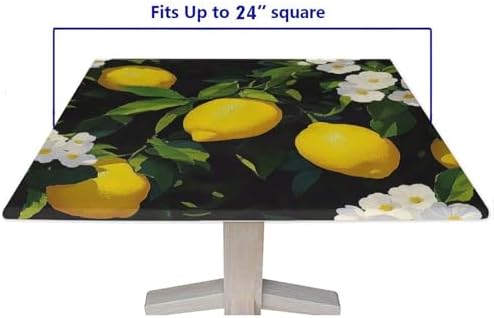 Card Table Tablecloths, Lemon Grove Pattern Printed on Polyester Square Cover, Perfect for Breakfasts Tea Gatherings, Fit for 24" x 24" Square Tables - Image 5