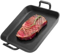 Onlyfire Pre-Seasoned Cast Iron Skillet, 12 Inch Square Steak Pan by onlyfire