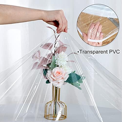 LUSHVIDA Round Tablecloth, Fitted Table Cloth for 57"-68" Tables, Clear - Image 3