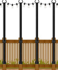 Beizelte 4 Pack 5Ft String Light Poles,Outside String Lights,Outdoor Light Poles,Metal Poles Stand for Patio,Backyard,Deck by Beizelte