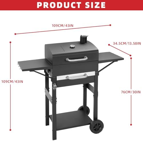 Kendane Charcoal Grill with Side Shelf, 353 Sq.Inch Cooking Area - Image 2