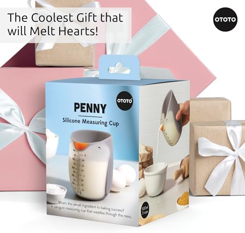 OTOTO Penny Penguin Silicone Measuring Cups for Cooking - 500ml Cute Measuring Cups for Baking, BPA-Free, Microwave Safe, Penguin Gifts, Cute Kitchen Accessories, Funny White Elephant Gifts - Image 7